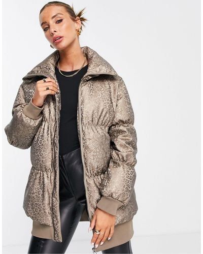 French Connection Padded Coat - Metallic