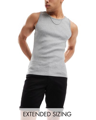 ASOS Stretch Slim Regular Length Denim Shorts - Grey