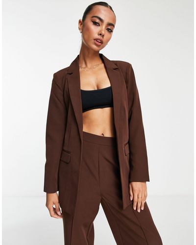 Pieces Oversized Blazer Co-ord - Brown
