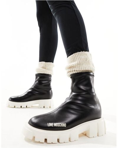 Love Moschino Biker Ankle Boots - Black