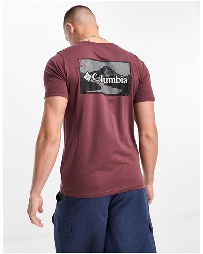 Columbia Exclusivité asos - - rapid ridge - t-shirt avec imprimé graphique au dos - marron - Rouge