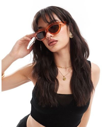 Vero Moda Wide Rim Cat Eye Sunglasses - Black
