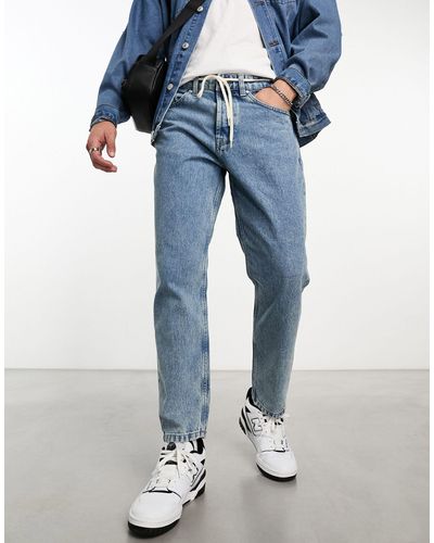 Only & Sons Avi - Stijve Toelopende Cropped Jeans - Blauw