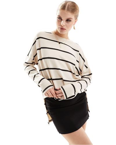 New Look Long Sleeve Knitted Top - White