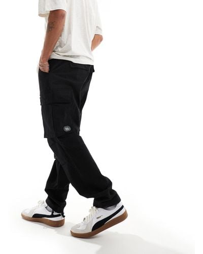 Criminal Damage Cargo Trousers With Side Leg Army Pockets - Black