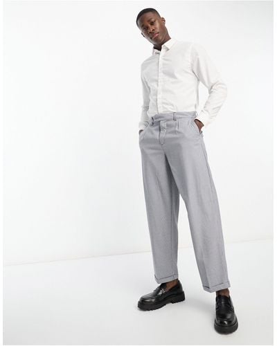 New Look Relaxed Pleat Smart Pants - White