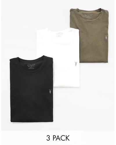 AllSaints Tonic 3 Pack Crew T-shirts - Red