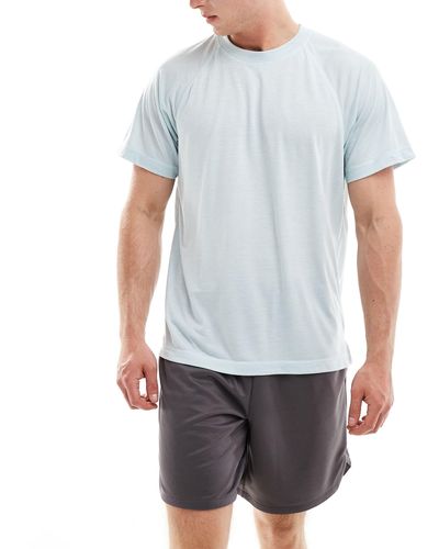 ASOS 4505 – t-shirt aus performance-netzstoff - Blau