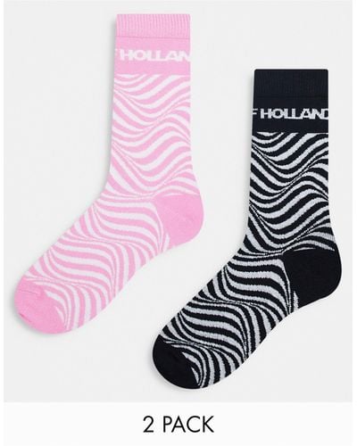 House of Holland Two Pack Socks - Pink