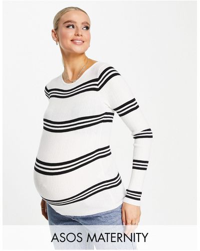 ASOS Asos Design Maternity Crew Neck Sweater - White