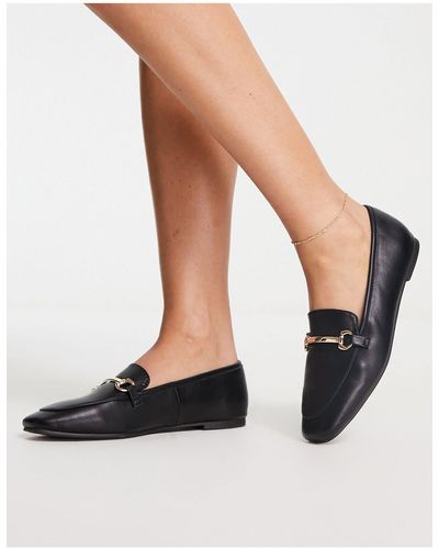 London Rebel Metal Trim Loafer - Black