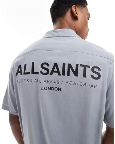 AllSaints Access Underground Short Sleeve Shirt - Grey