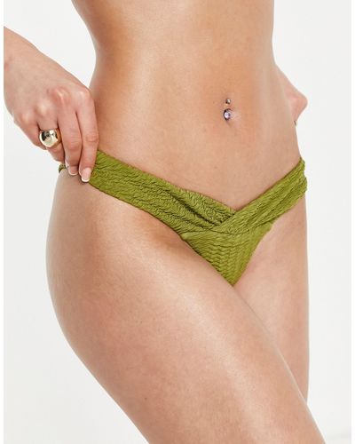 River Island – bikinihose mit hohem beinausschnitt - Grün