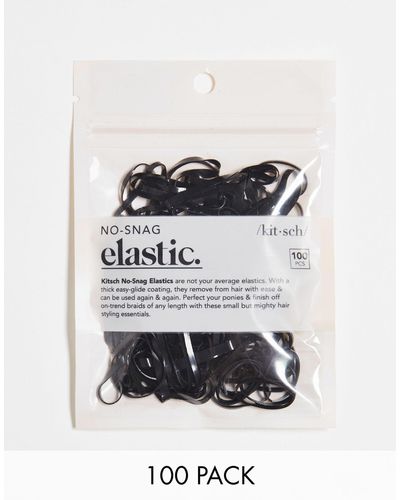 Kitsch Black No-snag Elastic 100 Pack-no Colour - Grey
