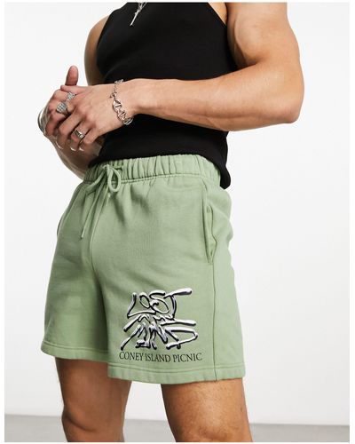 Coney Island Picnic Pantalones cortos s con estampado "lost mind" - Verde