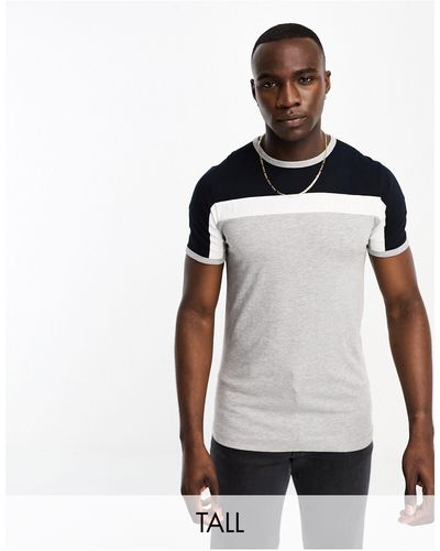 French Connection Tall Colour Block T-shirt - White