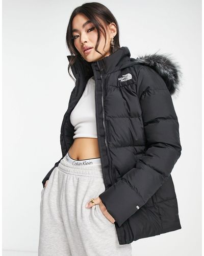 The North Face Gotham Hooded Down Jacket With Faux Fur Hood - Grey