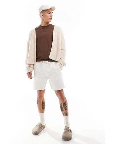 Threadbare Pantalones cortos chinos hueso con cinturilla elástica - Neutro