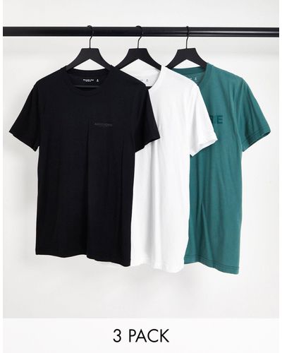 Abercrombie & Fitch Set Van 3 T-shirts Met Prints Op - Blauw