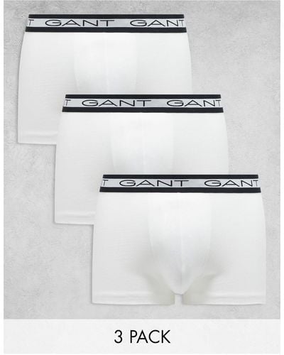 GANT 3 Pack Underwear With Logo Waistband - White