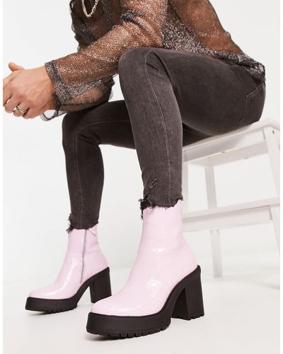 ASOS Heeled Chelsea Boots - Pink