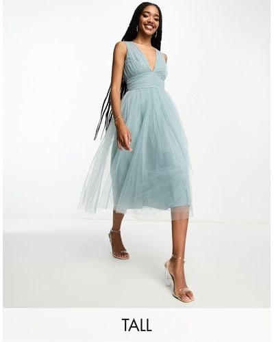 Beauut Tall Bridesmaid Midi Tulle Dress - Blue