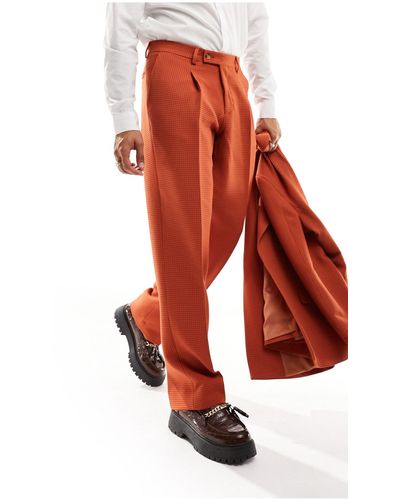 Viggo Waffle Suit Trousers - Red