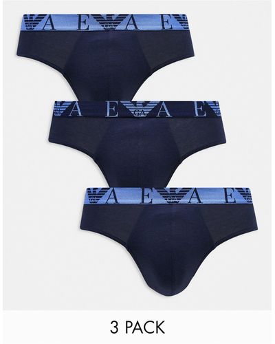Emporio Armani – bodywear – 3er-pack slips - Blau