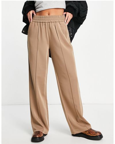 ONLY Wide Leg Relaxed Trousers - Brown