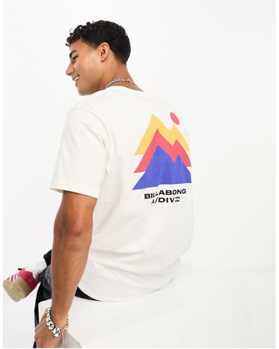 Billabong T-shirt sporco con logo sfalsato - Bianco