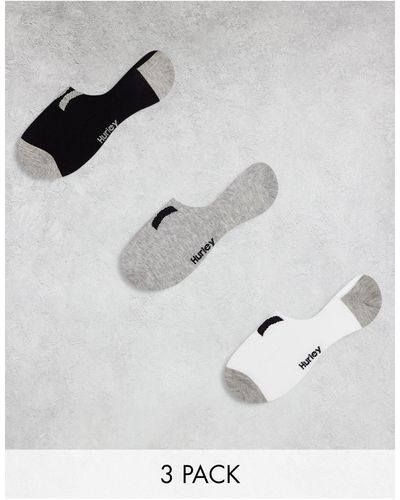 Hurley One And Only 3 Pack No Show Socks - White