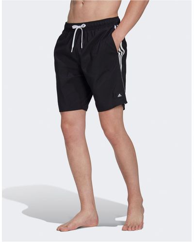 adidas Originals Adidas - clx - pantaloncini da bagno neri con 3 strisce - Nero