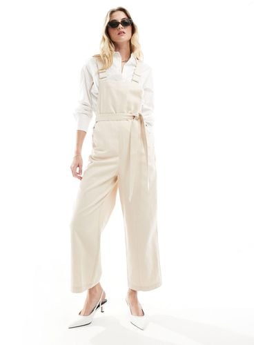 Whistles Front Tie Dungarees - White