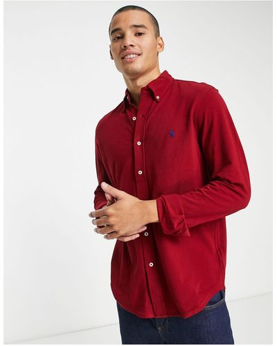 Polo Ralph Lauren Piqué Overhemd Met Iconisch Logo En Button-down - Rood