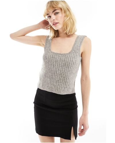 Mango Knitted Cami Top - White