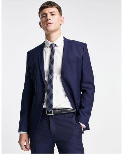 Jack & Jones Premium - giacca da abito elasticizzata slim scuro - Blu