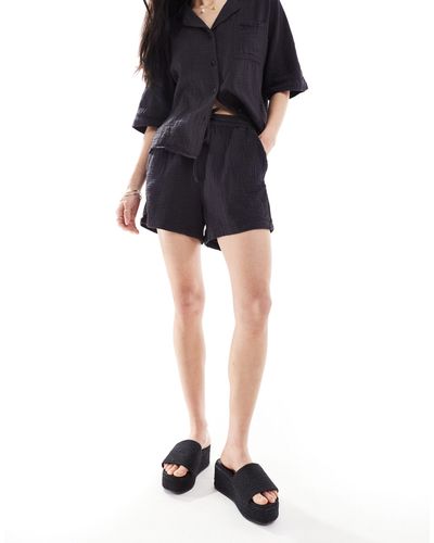 ONLY Cheesecloth Shorts Co-ord - Black