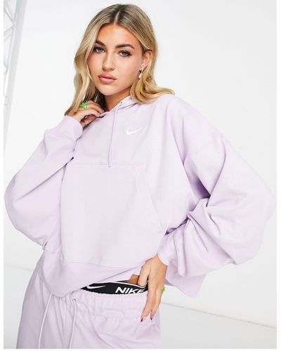 Nike Sweat à capuche oversize à enfiler avec petit logo virgule - lilas - Violet