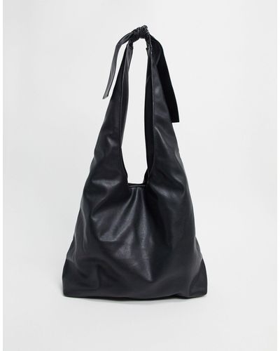 Mango Oversized Slouchy Shoulder Bag - Black