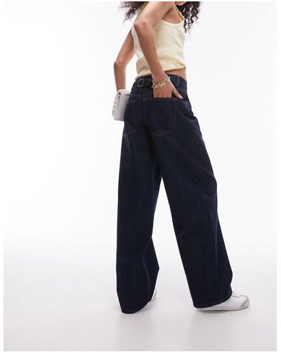 TOPSHOP Jeans raccolti sul retro indaco grezzo - Blu