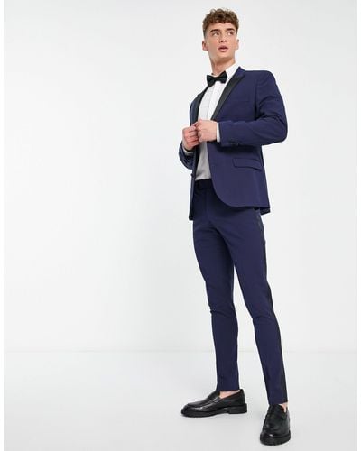 ASOS Skinny Tuxedo Suit Pants - Blue