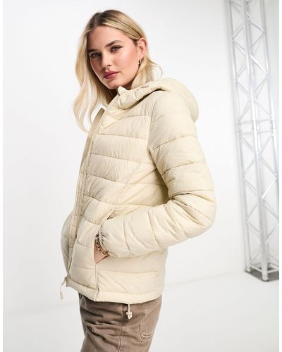 Pull&Bear Padded Hooded Coat - Natural