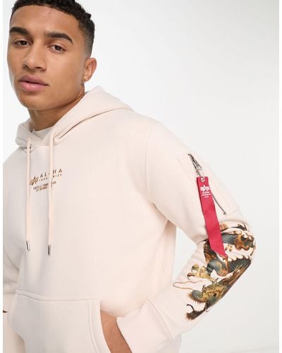 Alpha Industries Dragon Embroidery Hoodie - Pink