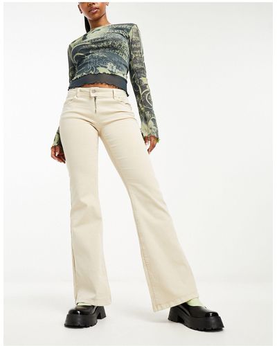 Pimkie Low Rise Flared Jeans - White