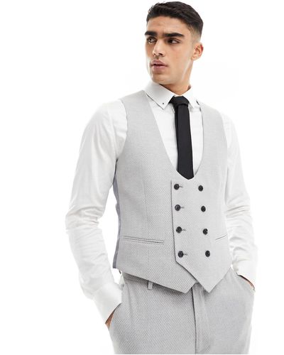 ASOS Wedding Slim Suit Waistcoat - White