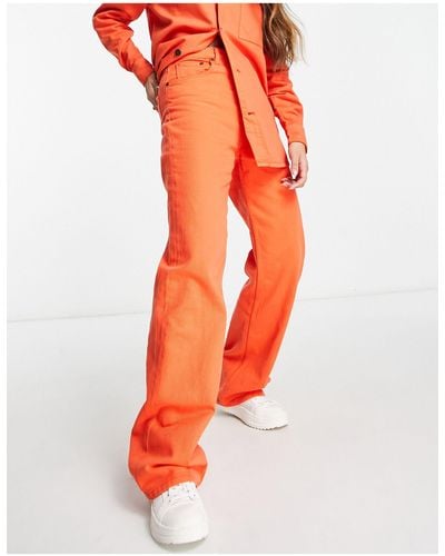 WÅVEN Jeans extra larghi arancioni a fondo ampio - Arancione