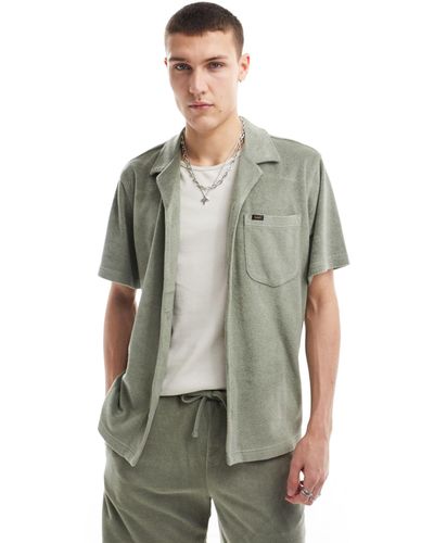 Lee Jeans Short Sve Revere Collar Terry Shirt Relaxed Fit - Green