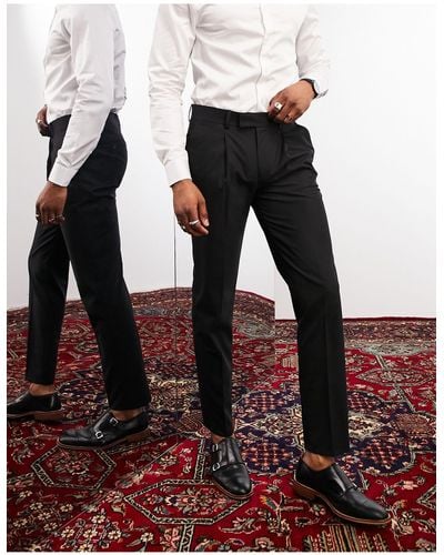 Noak 'camden' Slim Premium Fabric Suit Trousers - Black