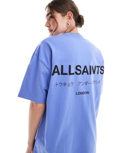 AllSaints Underground Oversized T-shirt - Blue