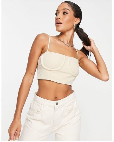 Pretty Darling Rare London Bust Detail Crop Top Co-ord - White